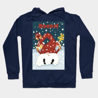 Ooops! Santa falling in the snow when bringing out the presents. Winternight. Hoodie